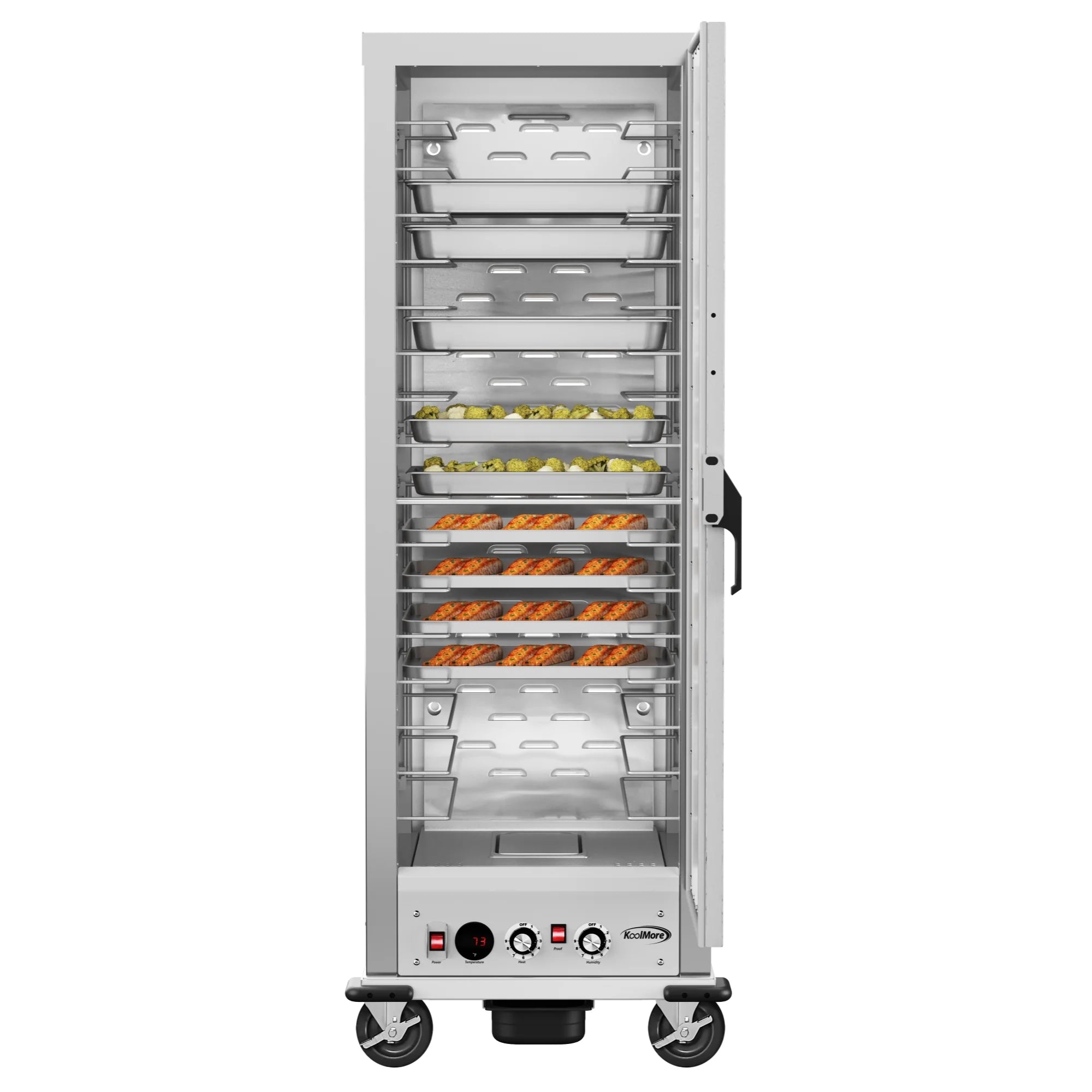 33 in. Commercial Insulated Heated Holding/Proofing Cabinet with Wire Racks and Solid Door in Silver