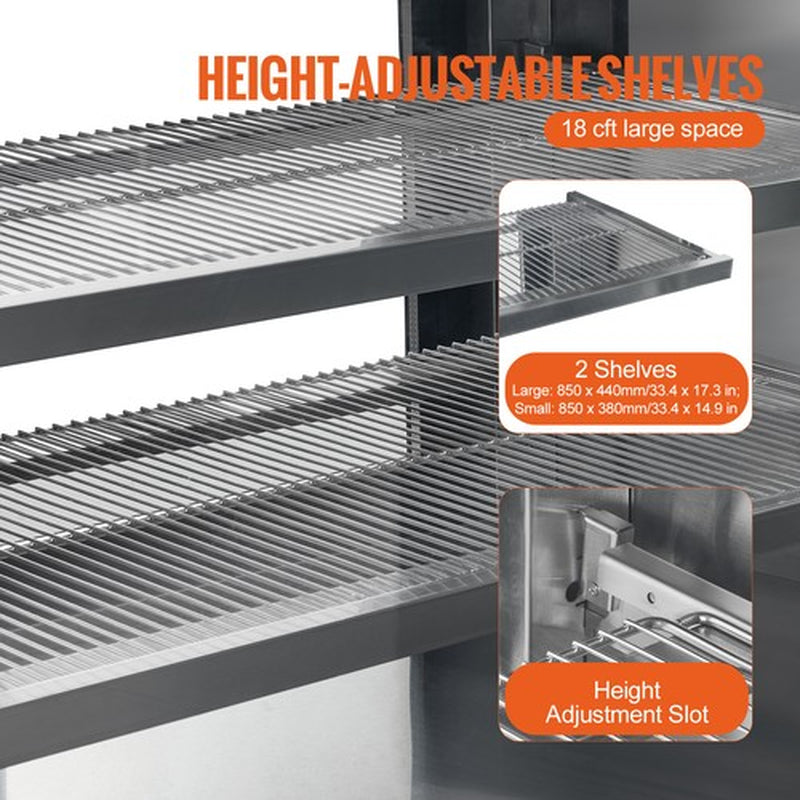 47" Commercial Refrigerated Display Case 2-Tier Bakery Cooler Showcase 18 Cu.Ft