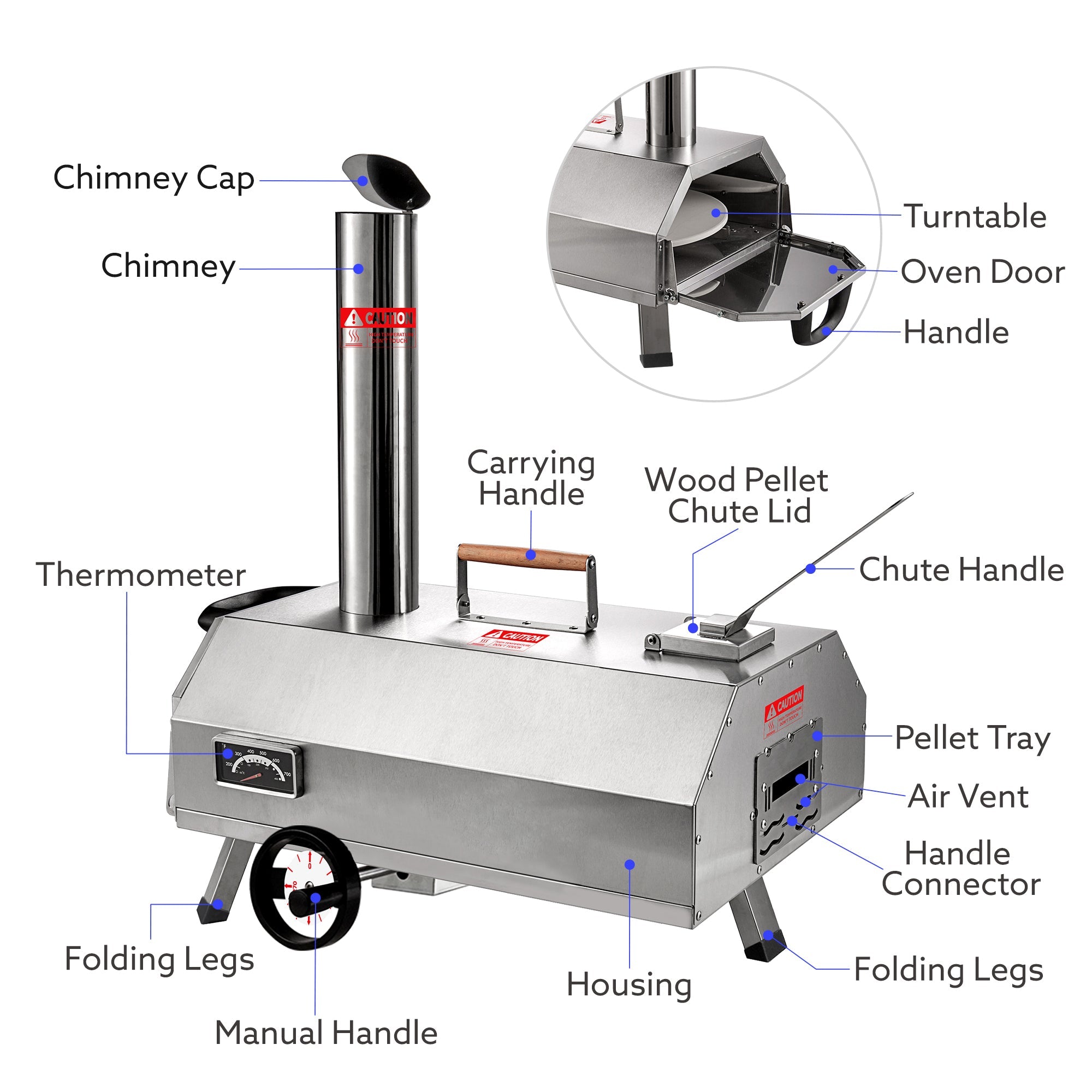 Outdoor Portable Wood Fired Pizza Oven