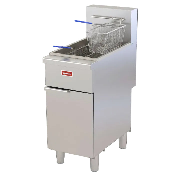 40 lb Natural Gas Open Pot Fryer Floor Model - 100,000 BTU