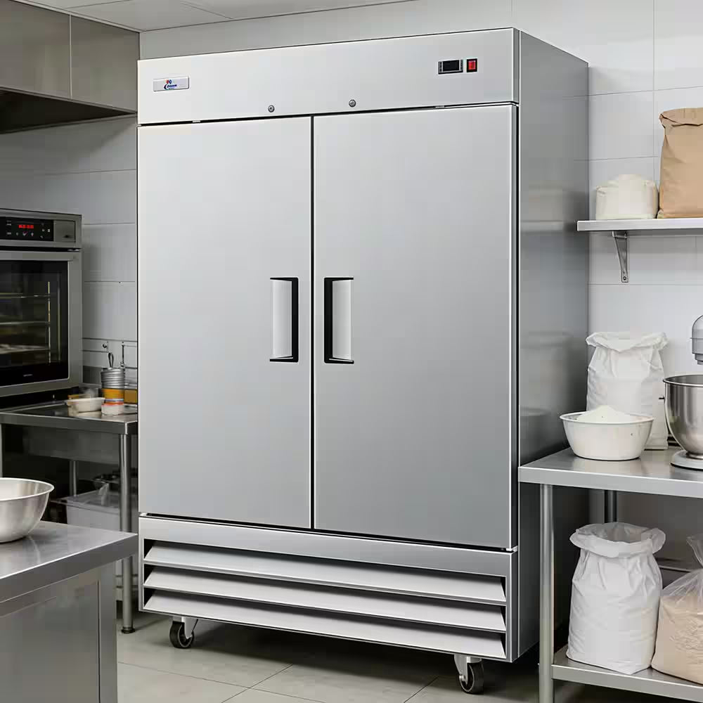 54 In. W 47 Cu.Ft. Commercial Auto-Defrost 2-Door Refrigerator in Stainless Steel