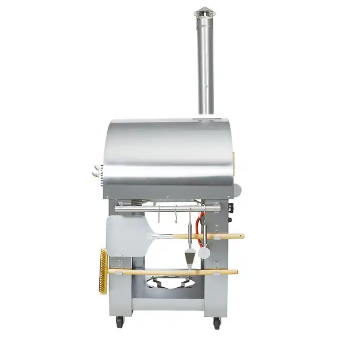 KoKoMo 32” Dual Fuel Pizza Oven - Gas or Wood-Fired Stainless Steel Outdoor Oven