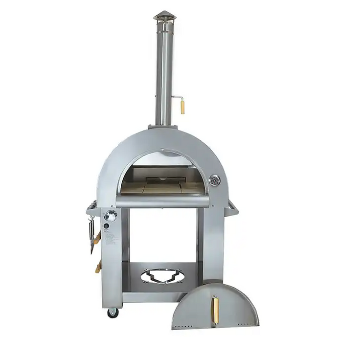 KoKoMo 32” Dual Fuel Pizza Oven - Gas or Wood-Fired Stainless Steel Outdoor Oven