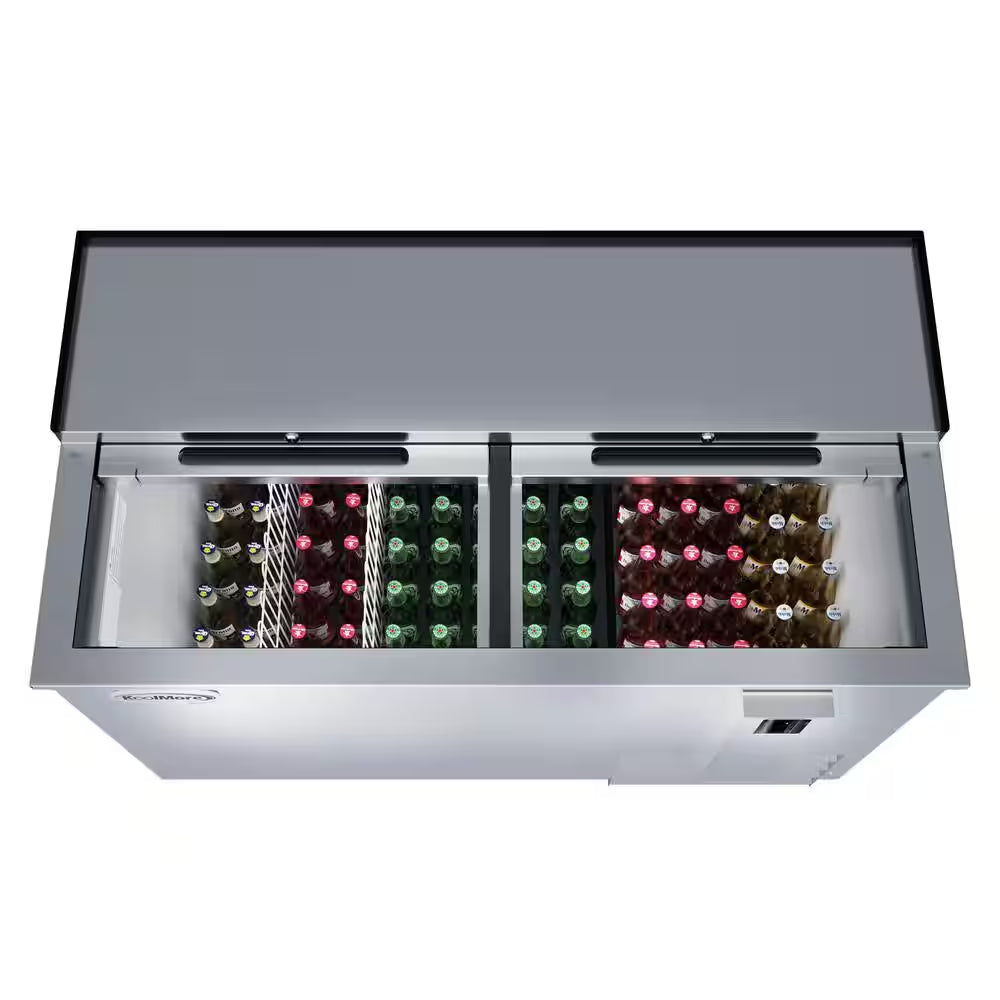 50 In. Commercial Bottle Cooler, 14 Cu. Ft. in Stainless Steel