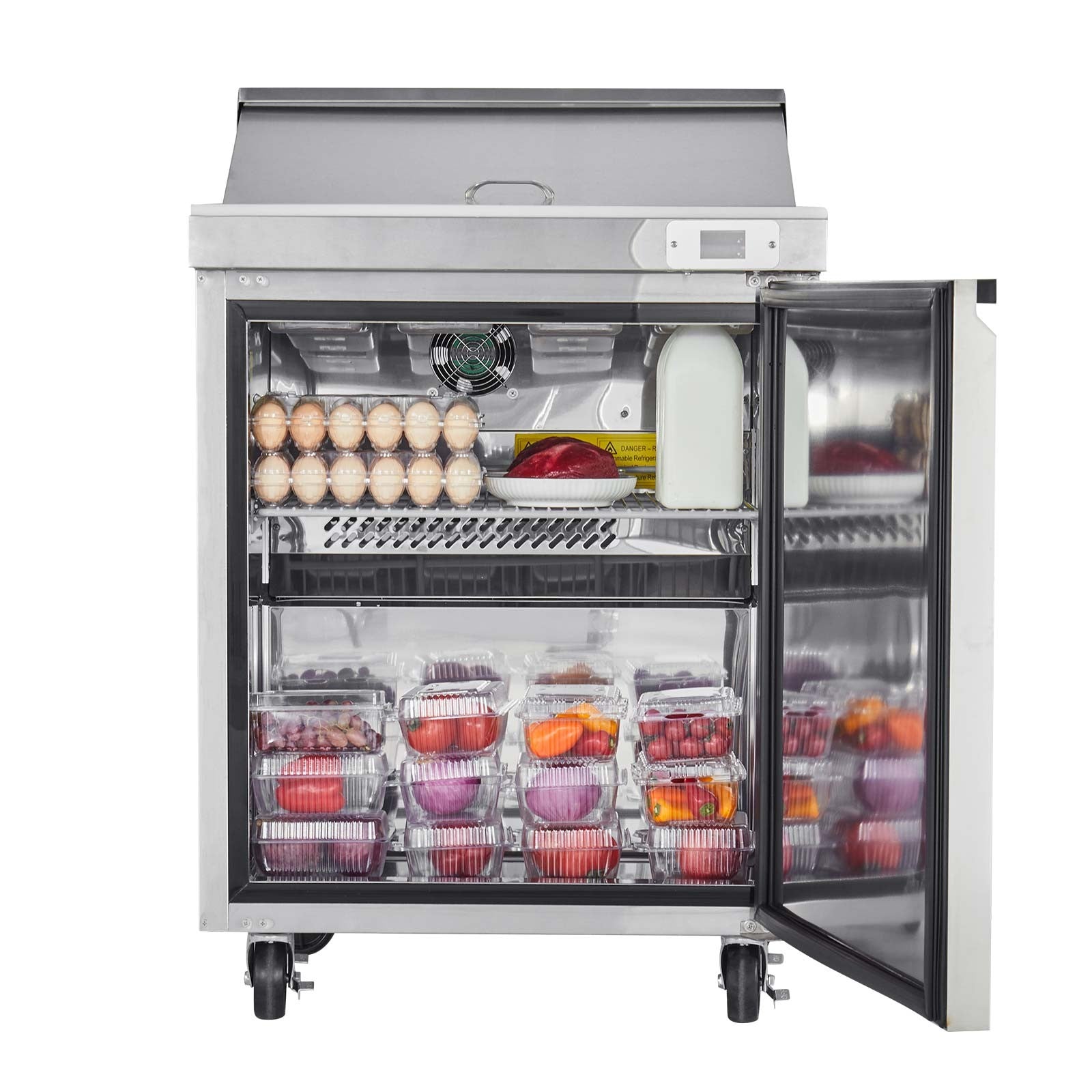 Commercial Refrigerated Sandwich Prep Worktable Stainless Steel Single Door