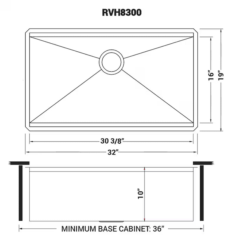 Roma Undermount 32-In X 19-In Stainless Steel Single Bowl 16 -Gauge Workstation Kitchen Sink