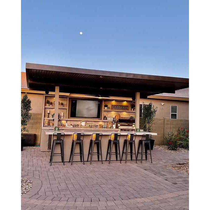 KoKoMo Outdoor Kitchen Pavilion – 20'x20' Luxury BBQ Island with 70" TV, Bar, Grill, Kegerator & More