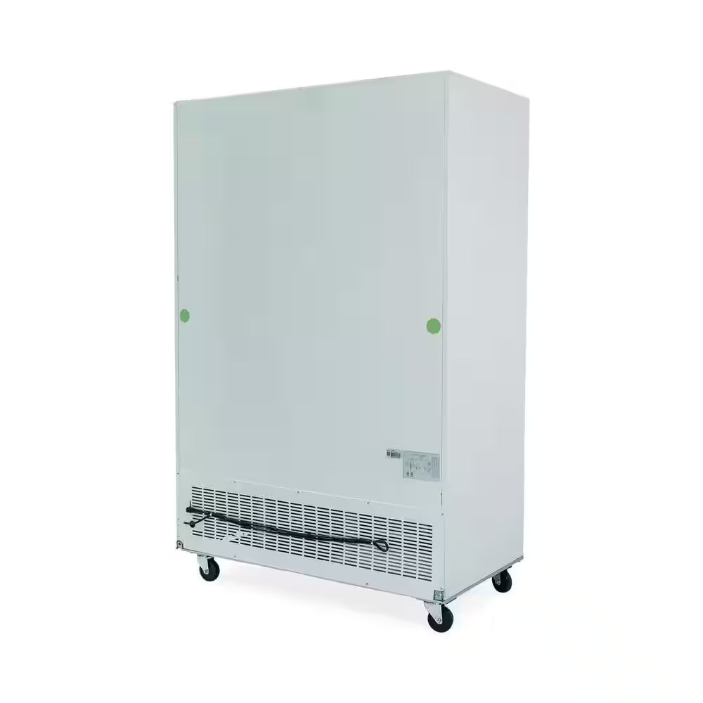 53 In. W 45 Cu. Ft. Glass Door Commercial Refrigerator in White and Black
