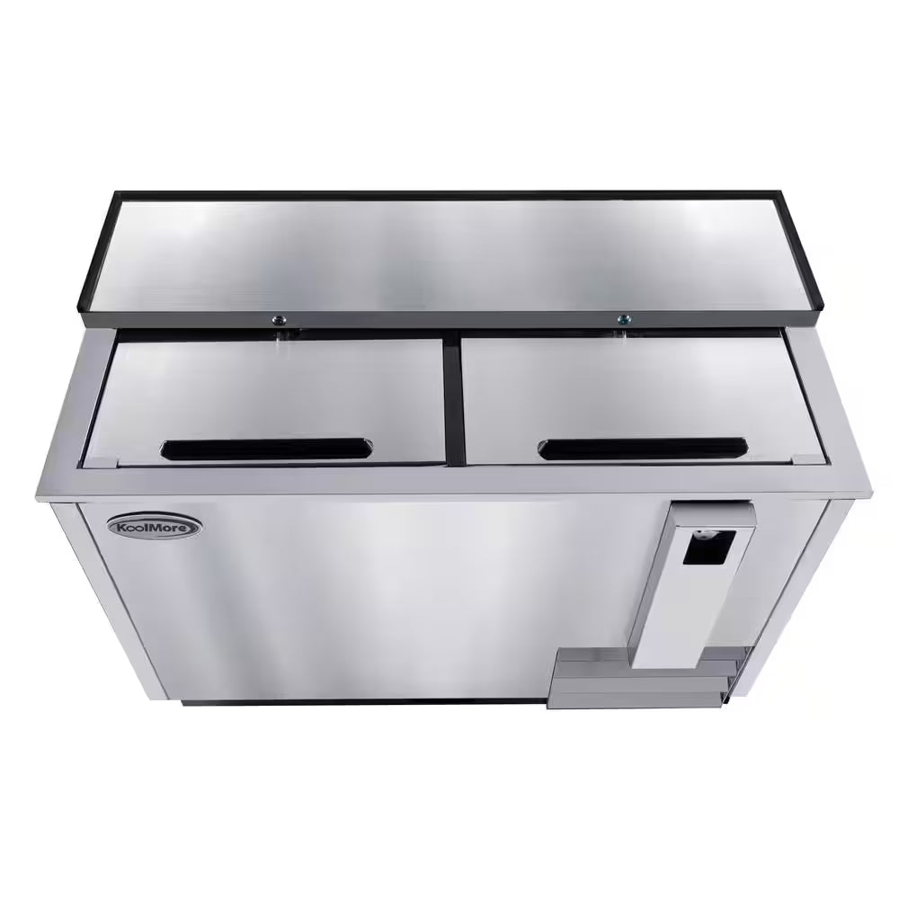 50 In. Commercial Bottle Cooler, 14 Cu. Ft. in Stainless Steel