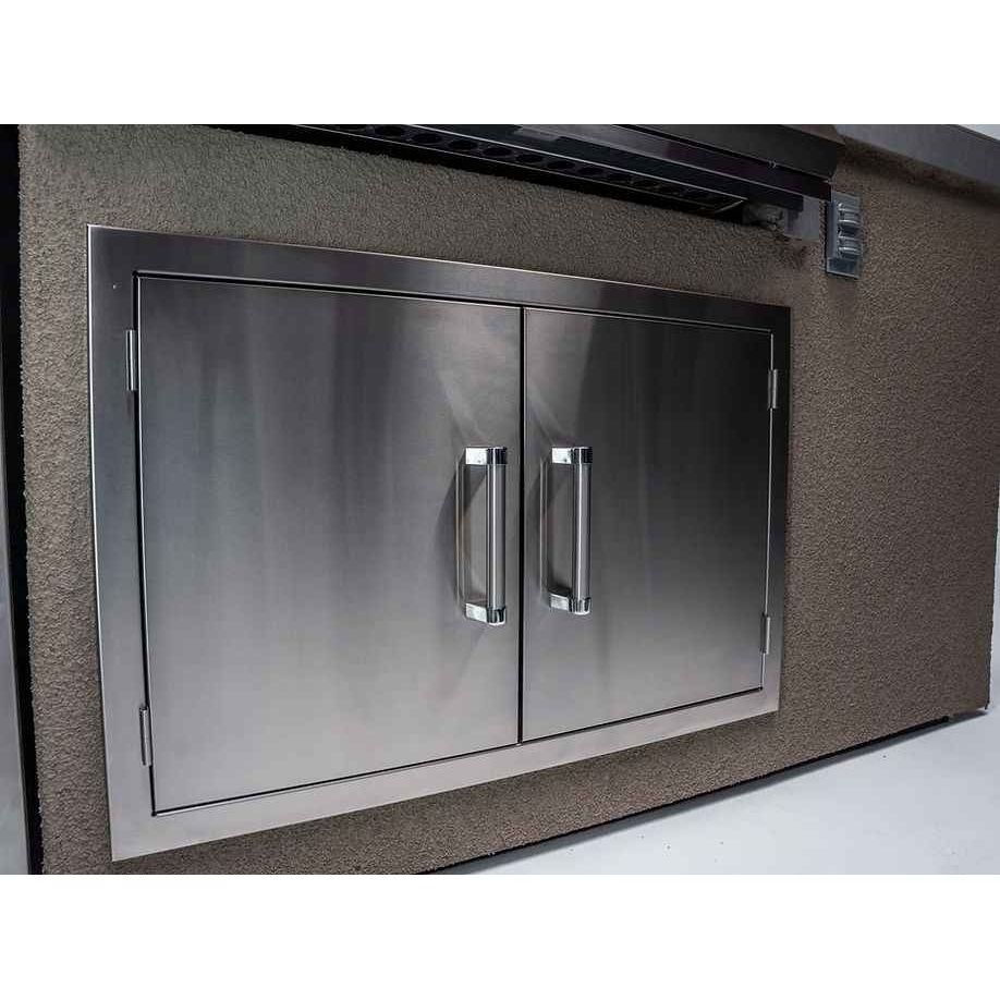 KoKoMo 7' Outdoor Kitchen Island with Grill – Built-In 32” Grill + Fridge