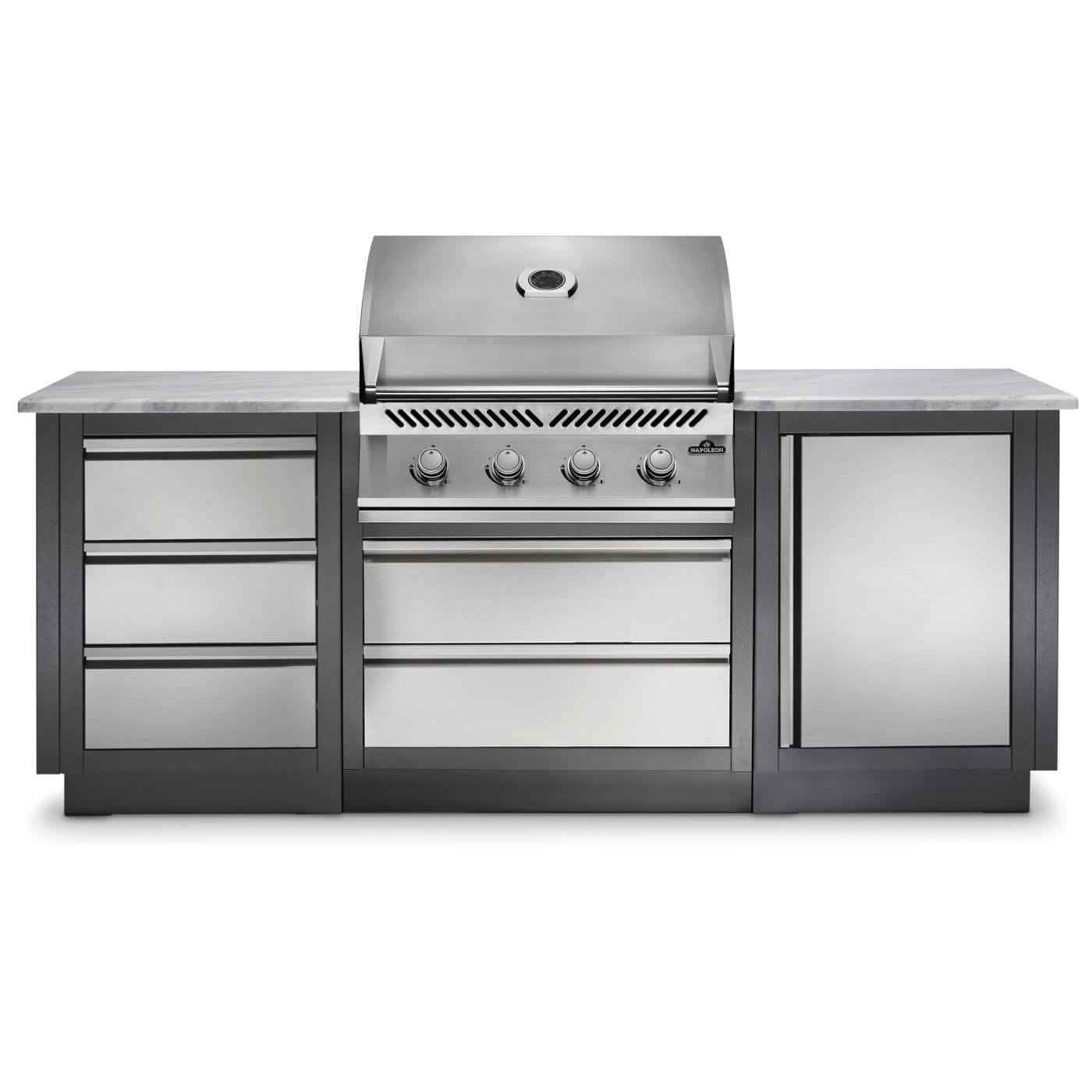Patio Outdoor Kitchen Gas Grill - Patio Elegance OASIS™ 100 with Built-in 500 Series 32" Grill