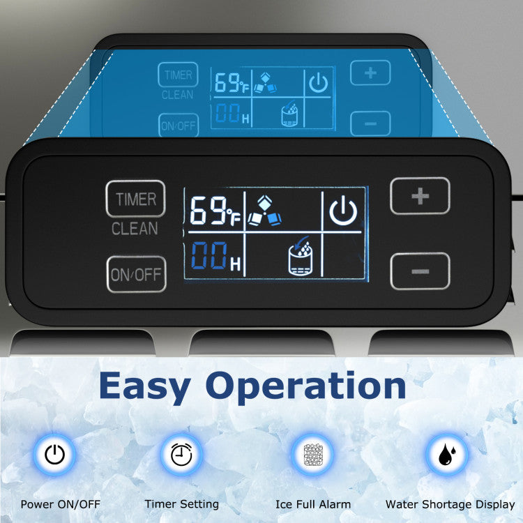 Under Counter Nugget Ice Maker with Timer & Self-Cleaning