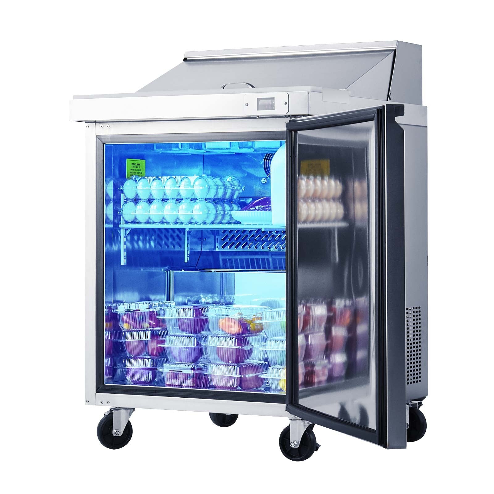 Commercial Refrigerated Sandwich Prep Worktable Stainless Steel Single Door
