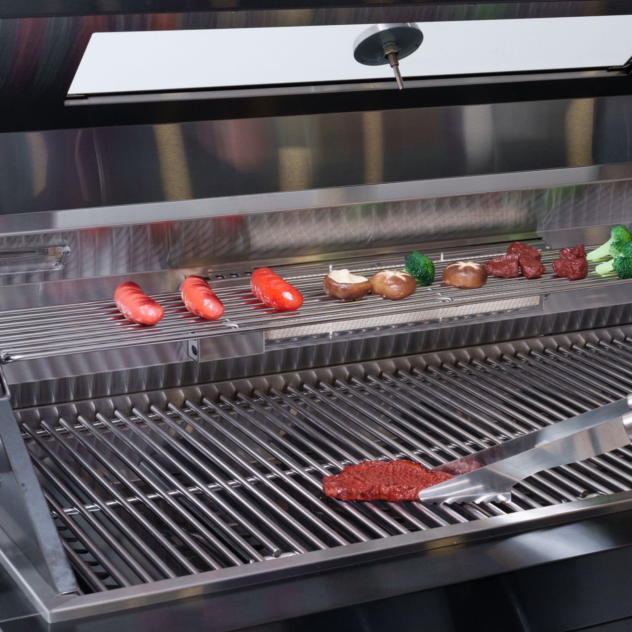 Castelle Flame Premium Black Stainless Steel 4-Burner Liquid Propane Kitchen Grill Island With Rotisserie Kit (SAK48157)