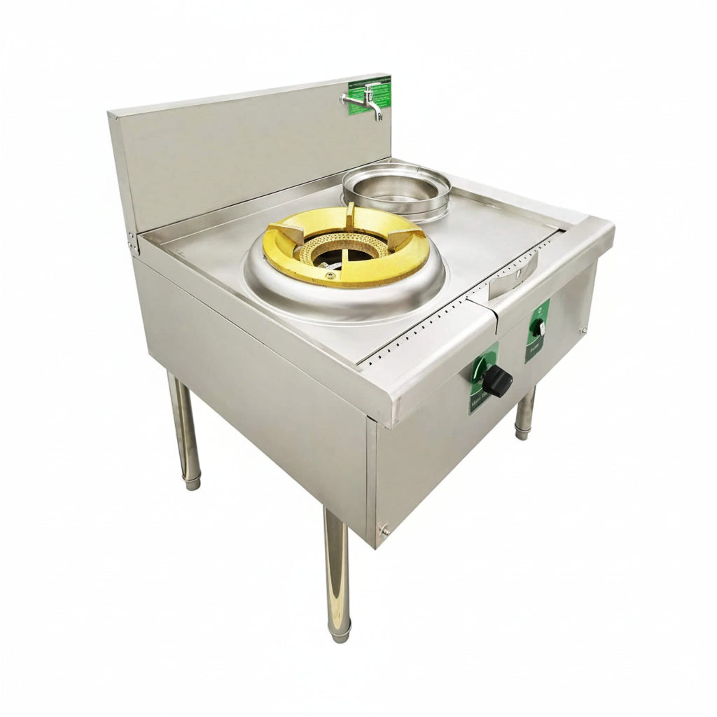 Commercial 85300 BTU Stainless Steel Single-Burner LPG NG Wok Stove (SAK46827)