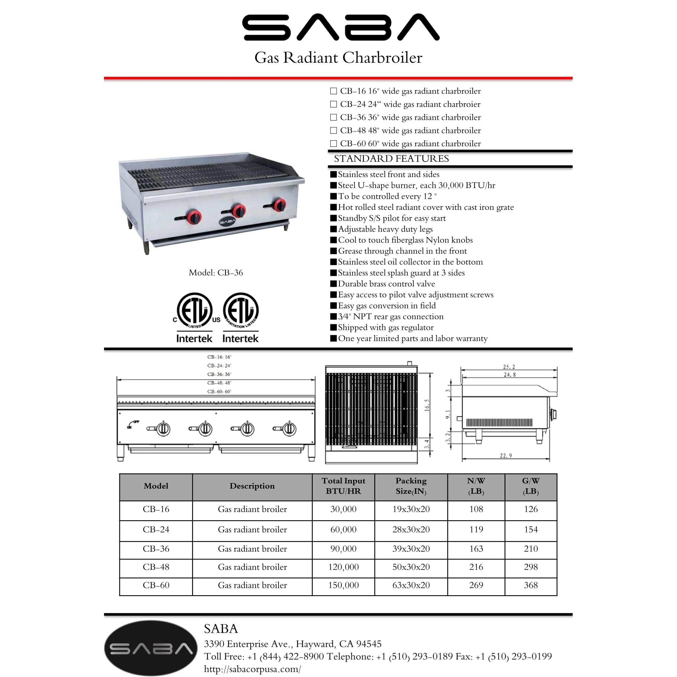 Heavy Duty Commercial Stainless Steel 48" Gas Charbroiler
