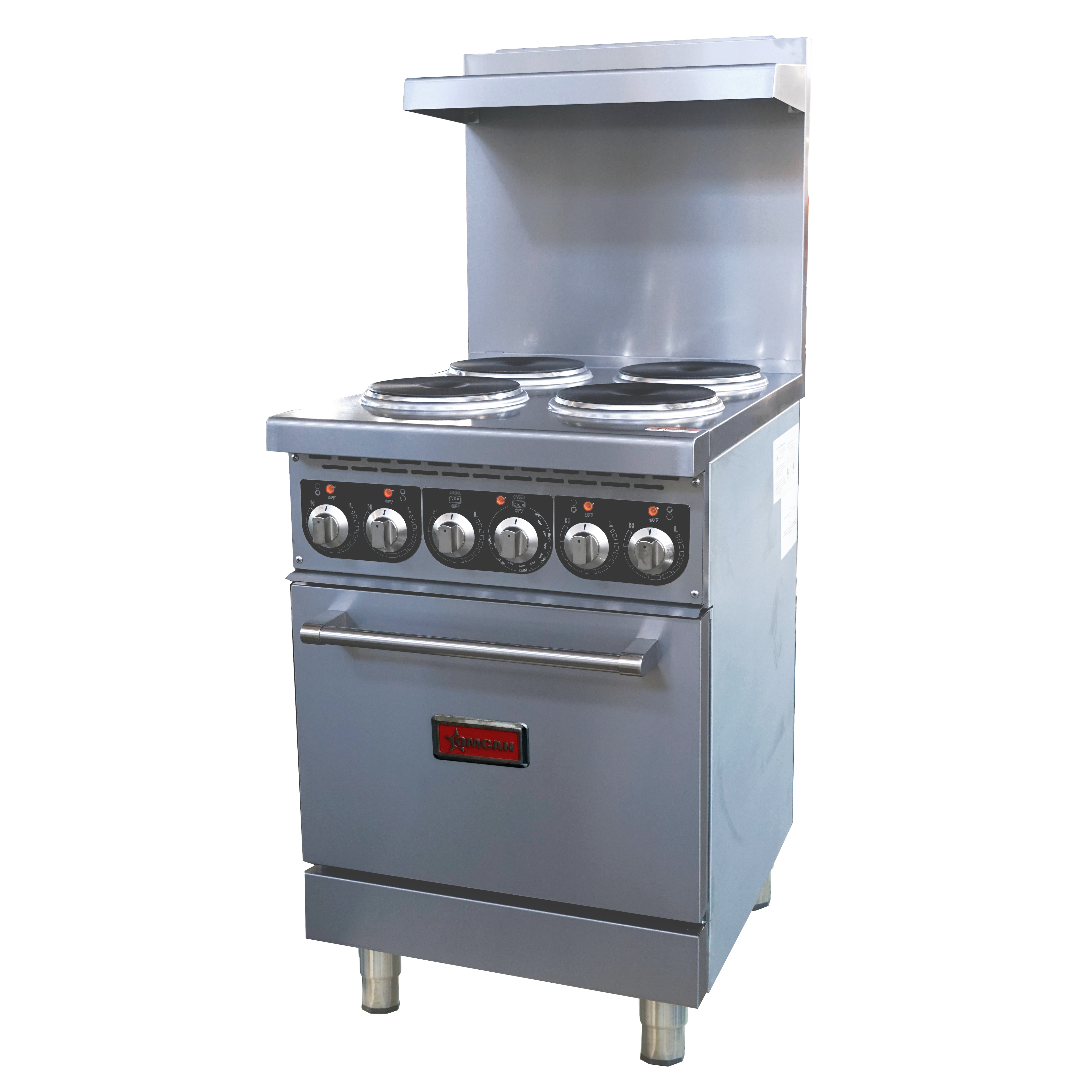 24” Commercial Electric Range with 4 Burners and Standard Oven – 208V, 13kW, 3Ph