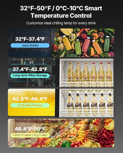 VEVOR Commercial Merchandiser Refrigerator 36.27CU.FT Glass Door Beverage Fridge