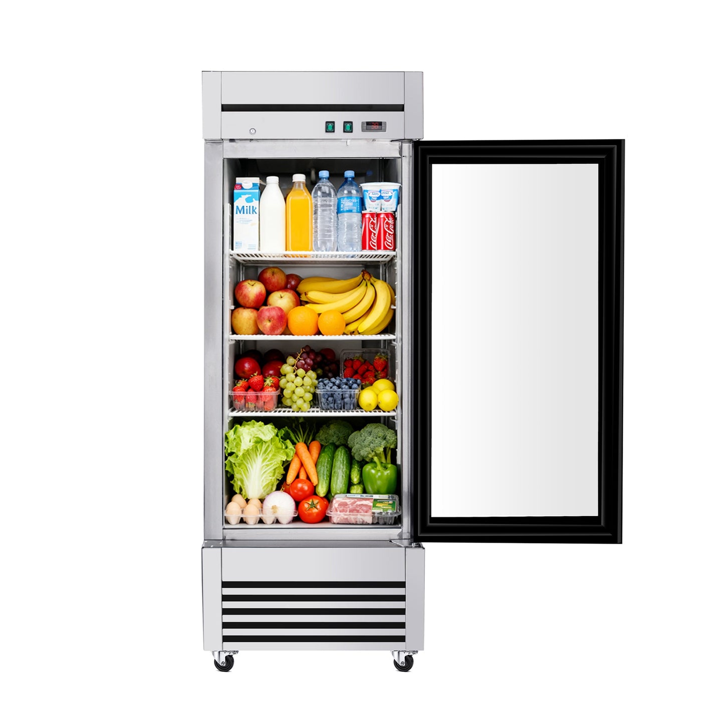 27-Inch Commercial Single Glass Door Reach-In Display Refrigerator (SAK30864)