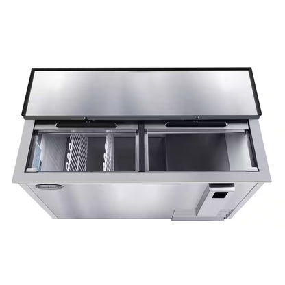 50 In. Commercial Bottle Cooler, 14 Cu. Ft. in Stainless Steel