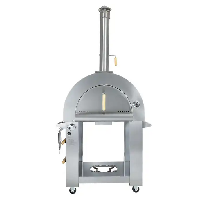 KoKoMo 32” Dual Fuel Pizza Oven - Gas or Wood-Fired Stainless Steel Outdoor Oven