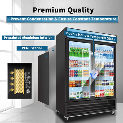 44.7 Cu.Ft Double-Door Commercial Display Merchandising Refrigerator (SAK54692)