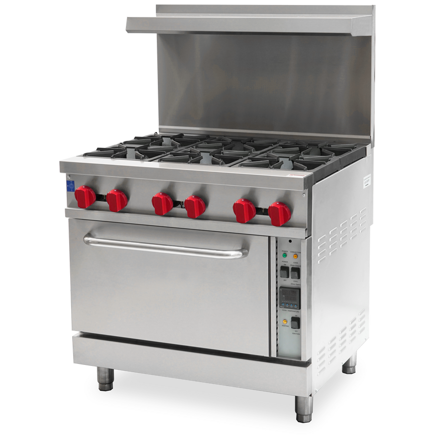 36″ Commercial Gas Range 6 Burners and Convection Oven 211,000 BTU – Natural Gas