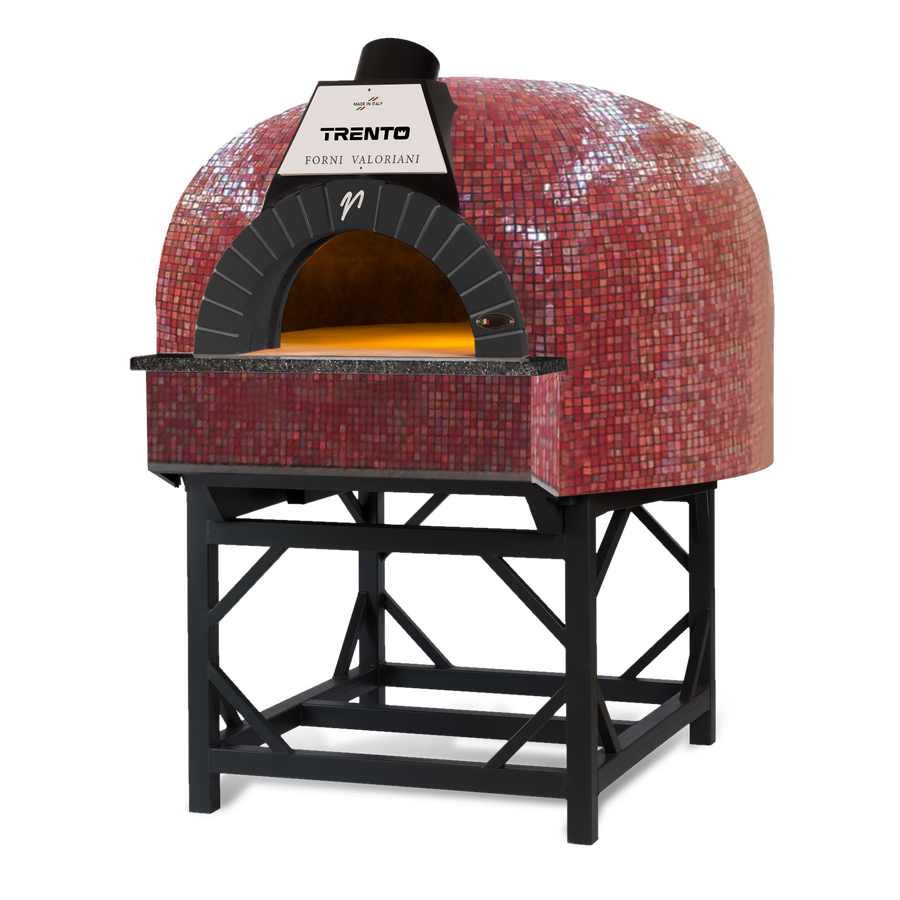 Trento Valoriani Igloo 120 Gas and Wood Fired Pizza Oven, Red Mosaic – 100,000 BTU