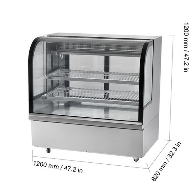 47" Commercial Refrigerated Display Case 2-Tier Bakery Cooler Showcase 18 Cu.Ft