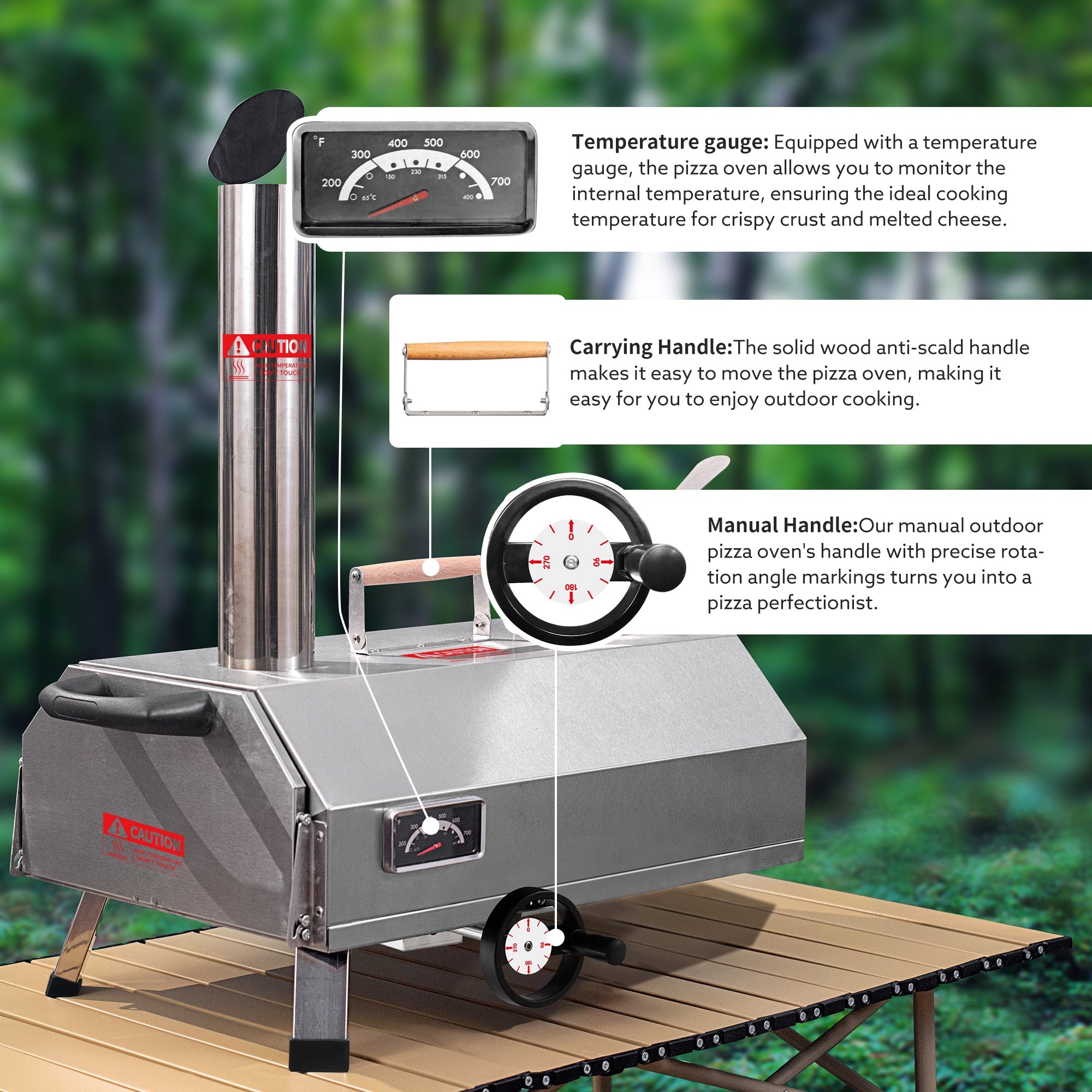 Outdoor Portable Wood Fired Pizza Oven