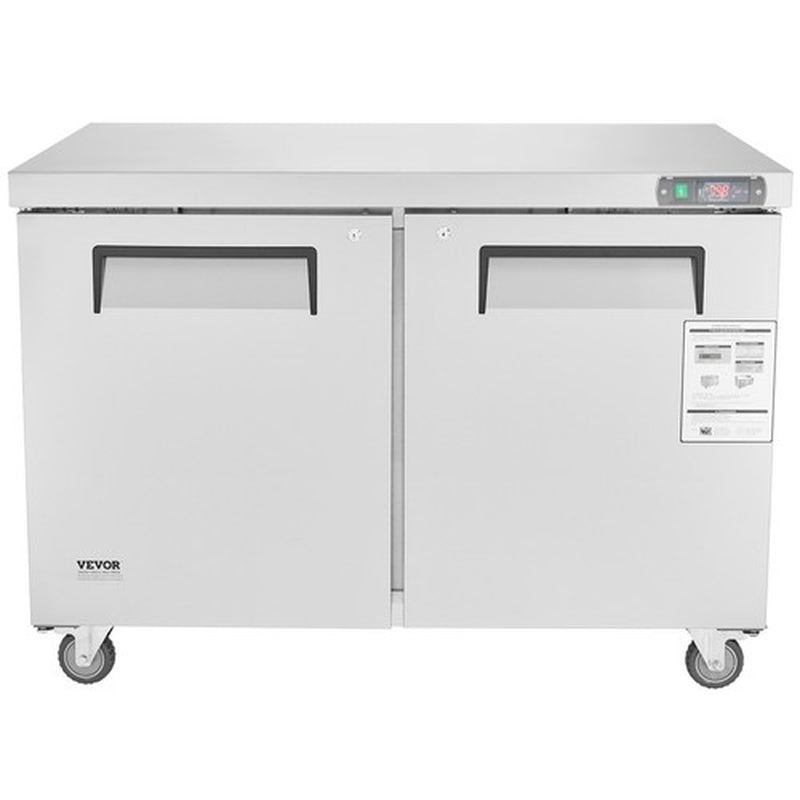 VEVOR 48" Commercial Frozen Refrigerator Sandwich & Salad Prep Table 12.9 Cu. Ft
