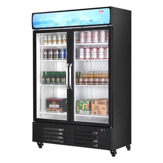 VEVOR Commercial Merchandiser Refrigerator 36.27CU.FT Glass Door Beverage Fridge