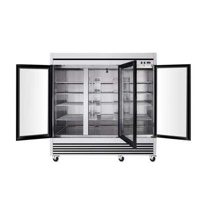 72 Cu.Ft Triple-Door Stainless Steel Commercial Reach-In Display Refrigerator (SAK26394)