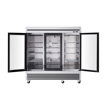 72 Cu.Ft Triple-Door Stainless Steel Commercial Reach-In Display Refrigerator (SAK26394)