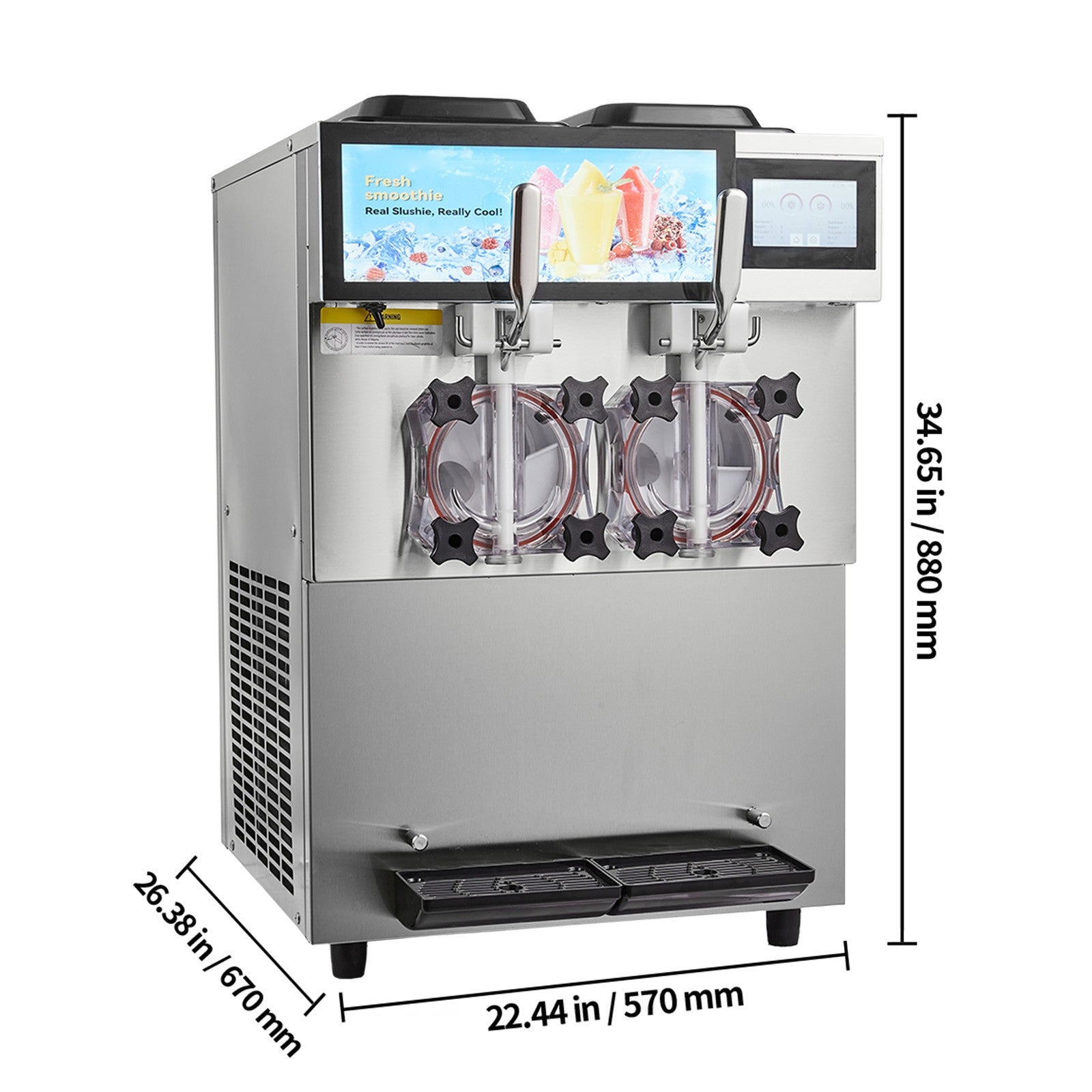 2 X 12L / 3.17 Gal Commercial Slushy Machine Margarita Smoothie Frozen Drink