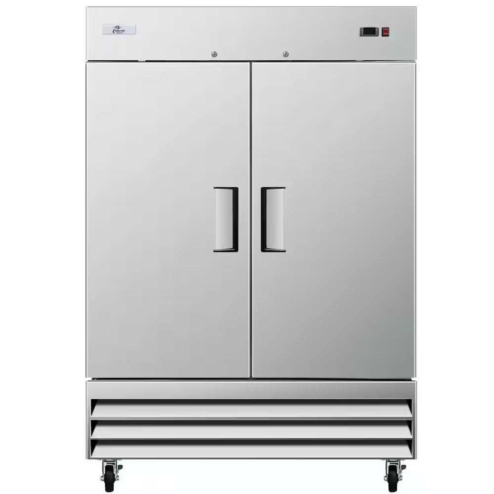 54 In. W 47 Cu.Ft. Commercial Auto-Defrost 2-Door Refrigerator in Stainless Steel
