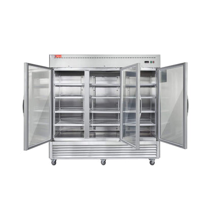 82-Inch Commercial Stainless Steel Upright Display 3 Section Merchandiser Refrigerator (SAK15724)