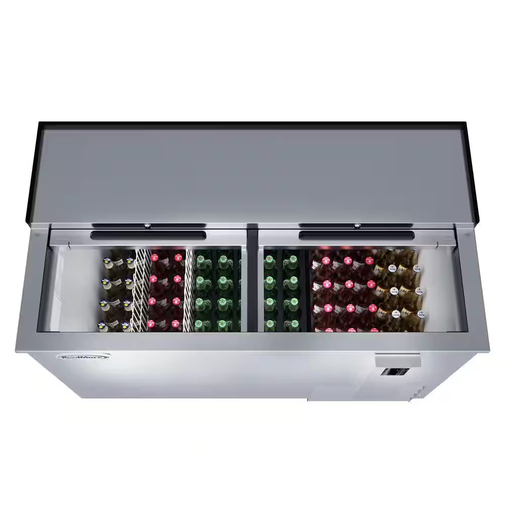 50 In. Commercial Bottle Cooler, 14 Cu. Ft. in Stainless Steel