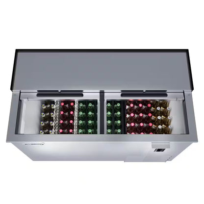 50 In. Commercial Bottle Cooler, 14 Cu. Ft. in Stainless Steel