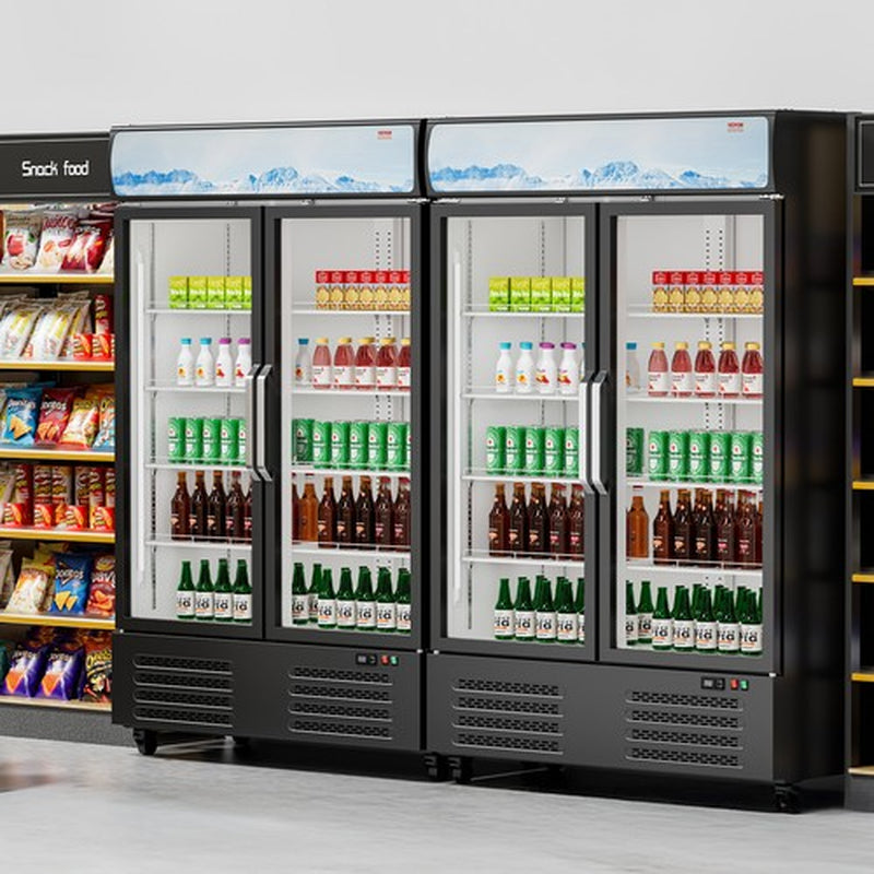 VEVOR Commercial Merchandiser Refrigerator 36.27CU.FT Glass Door Beverage Fridge