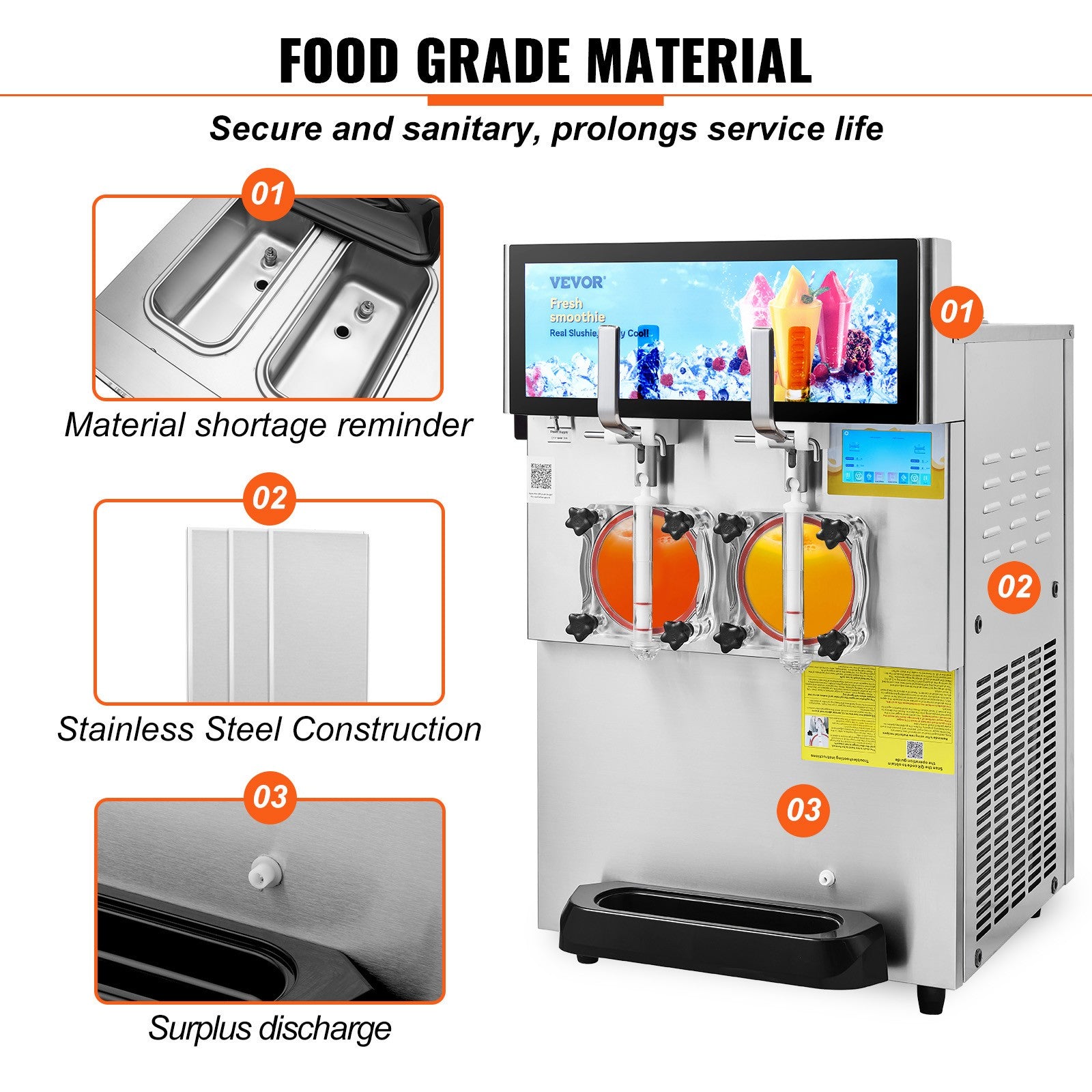 Commercial Slush Machine 2X(8+4L) Margarita Slushy Maker Drink Frozen 1800W