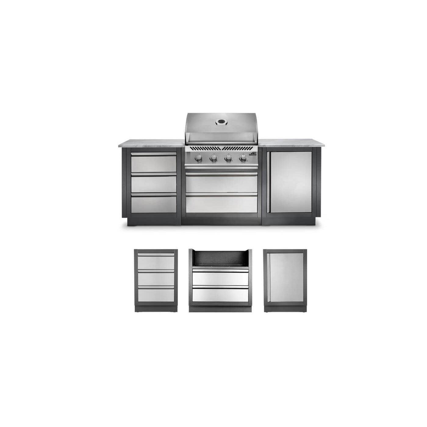 Patio Outdoor Kitchen Gas Grill - Patio Elegance OASIS™ 100 with Built-in 500 Series 32" Grill