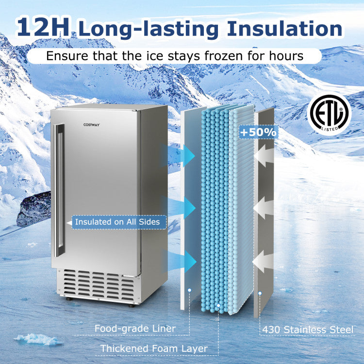 Under Counter Nugget Ice Maker with Timer & Self-Cleaning