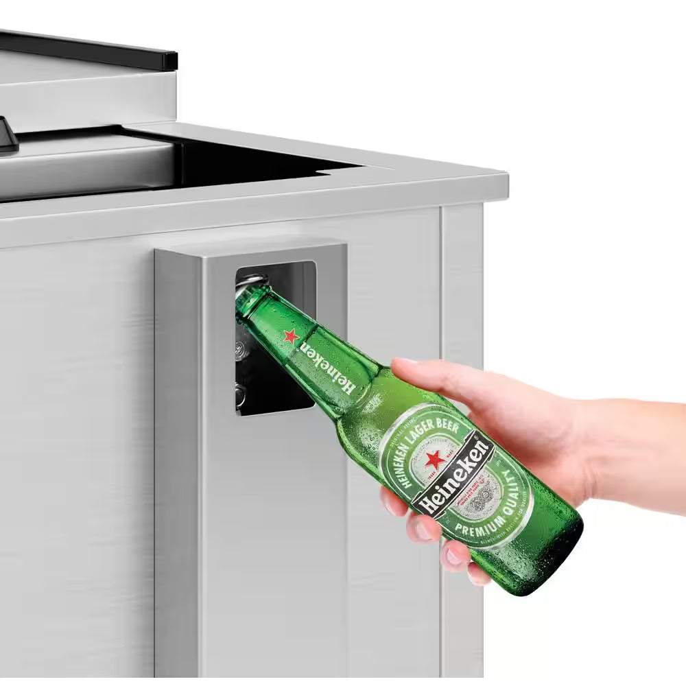 50 In. Commercial Bottle Cooler, 14 Cu. Ft. in Stainless Steel