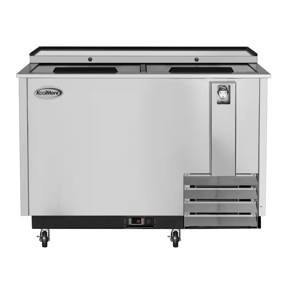 50 In. Commercial Bottle Cooler, 14 Cu. Ft. in Stainless Steel