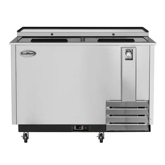 50 In. Commercial Bottle Cooler, 14 Cu. Ft. in Stainless Steel