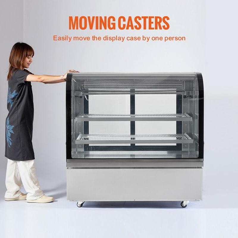 47" Commercial Refrigerated Display Case 2-Tier Bakery Cooler Showcase 18 Cu.Ft