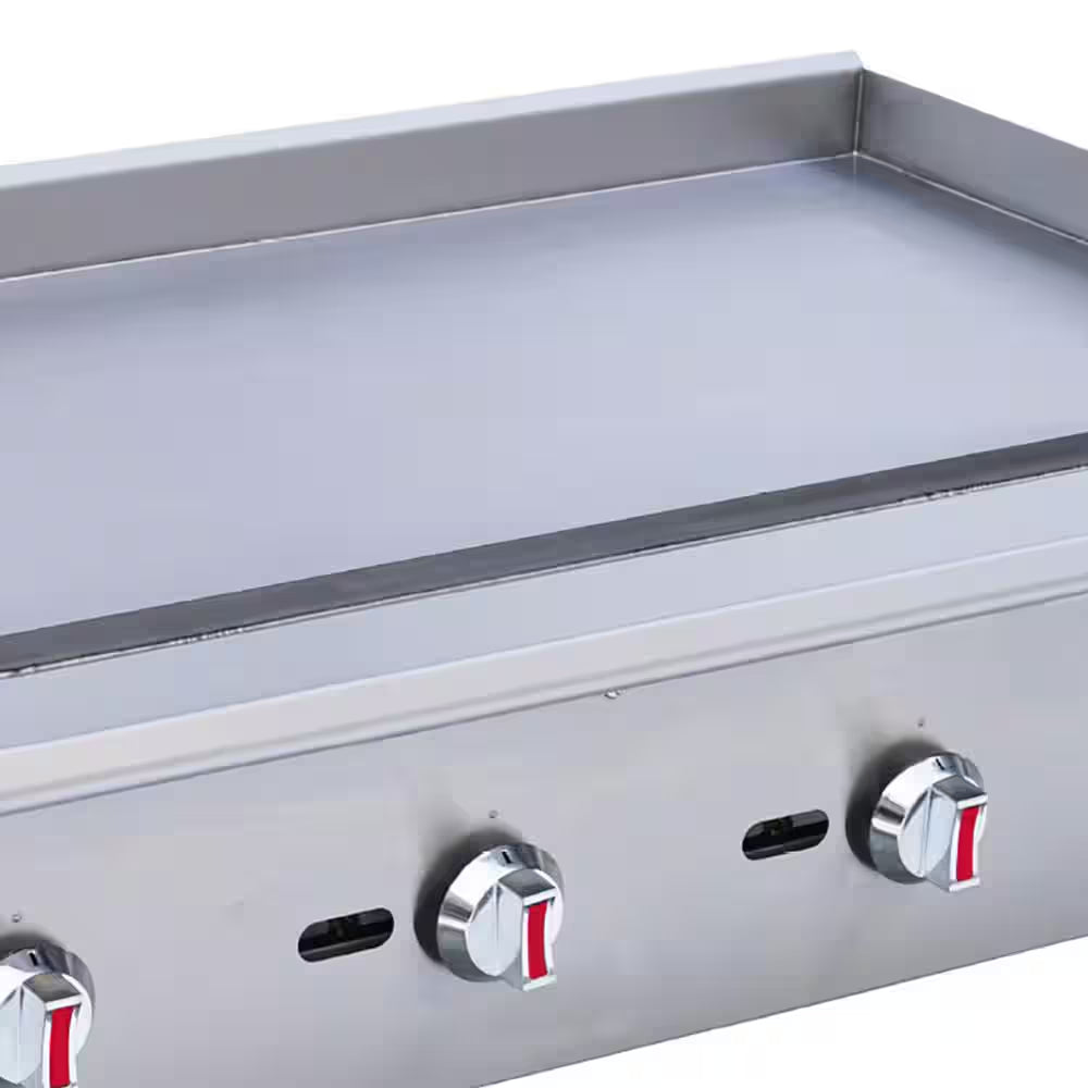48 In. Commercial Thermostatic Countertop Gas Griddle in Stainless Steel