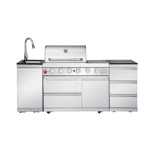 Castelle Flame Deluxe 4-Burner 72000 BTU Stainless Steel BBQ Island (SAK31425)