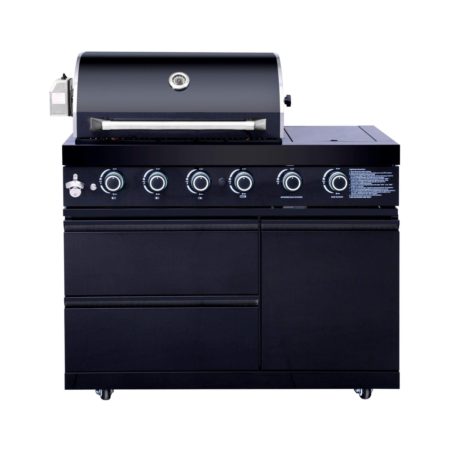 Castelle Flame Monarch 4-Burner 72000 BTU BBQ Island With Fridge And Sink (SAK68127)